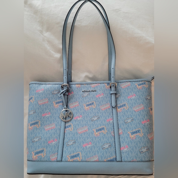Michael Kors Sky Blue Signature Tote - Picture 12 of 14